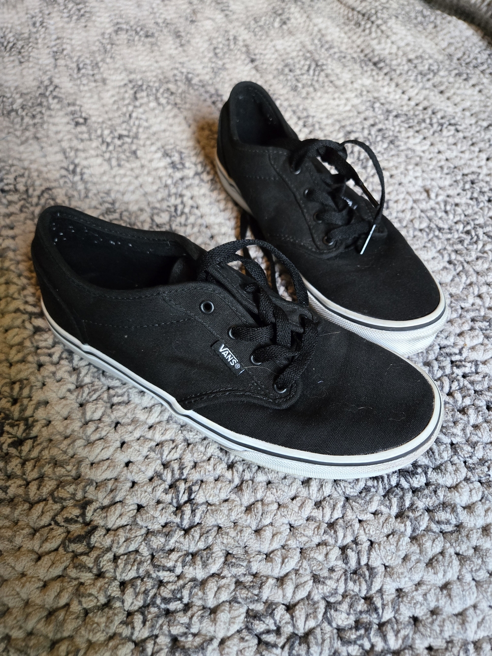 Vans Youth Black Canvas Low-Top Sneakers